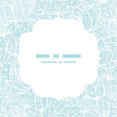 Blue lace flowers textile frame square pattern background