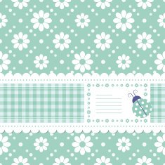 green flowery greeting card