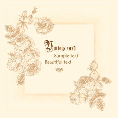Vintage vector postcard in Victorian style N3