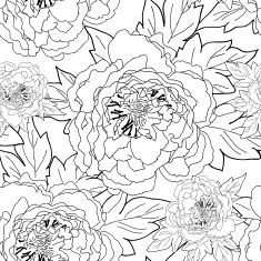 Seamless floral background with peonies N30