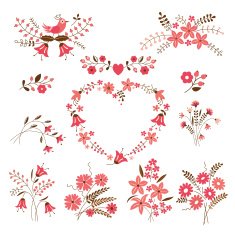Set of flower design elements N2