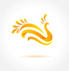 Orange bird Creative symbol of happiness