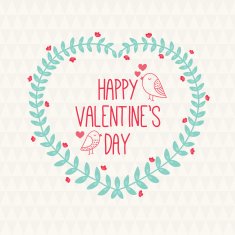 Valentine greeting card with wreath N5
