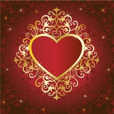 Red heart vector frame