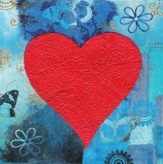 heart collage painting