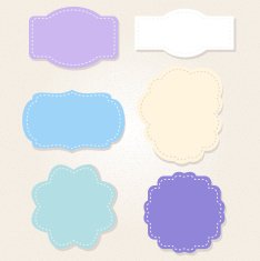 Sweet vintage blue labels set