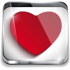 Valentine's Day Glossy Application Button Heart