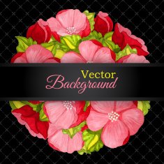 Floral invitation card with flowers peony template N2