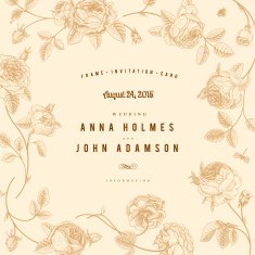 Vintage vector card with beautiful garden roses N3