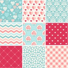 Seamless background set - romantic