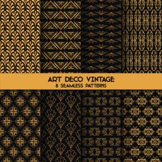 Art Deco Vintage Patterns - 8 Seamless Backgrounds N2