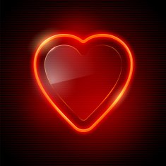 Vector illustration - Neon red heart