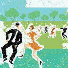 Couples dancing in a park