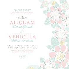 Wedding card or invitation with abstract floral background N8
