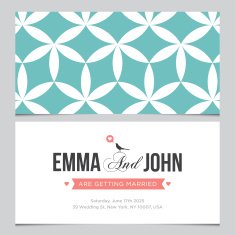 Wedding card back and front with pattern background 03 N2