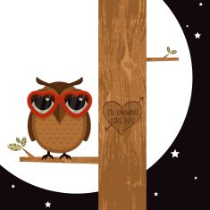 I owlways love you moon owl valentine vector illustration