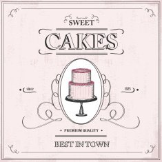 vintage cake background - label N2