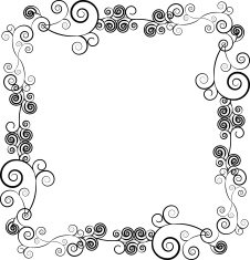 Decorative ornamental frame for text with swirls N2