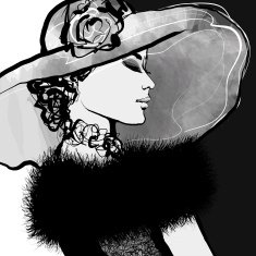 Young woman with hat and fur N2