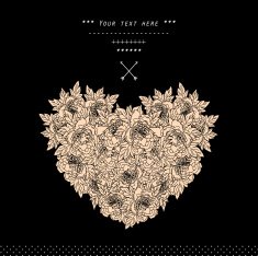 Beautiful heart with flowers in vector Hand drawn vector illustration N4