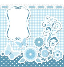 Floral scrapbook blue set N2