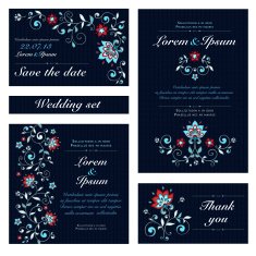Invitation card set in original 'night' style