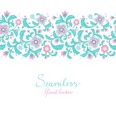 Seamless elegant floral border N2
