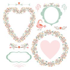 Floral frames and graphic elements