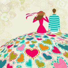 Valentine's couple on the mountain of love