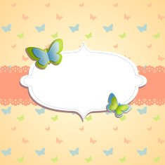 Greeting card with butterflies digital scrap-booking
