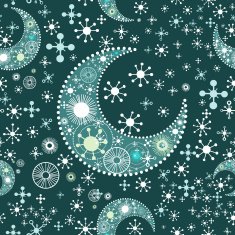 Holidays pattern with moon and stars vector