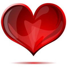 Red glass heart N4