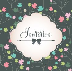 Vector Invitation Card with floral pattern backgroung