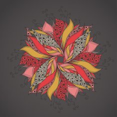 Template for card with fantasy flower N6