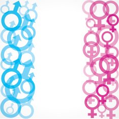 Male and female symbol background