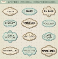 set of vector vintage labels N3