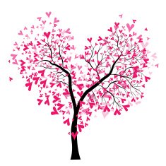 Abstract vector heart tree