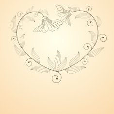 Flowers forming heart shape