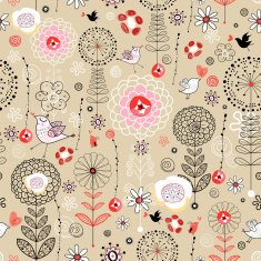 Floral Pattern With Birds N6