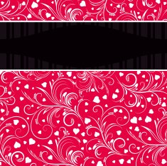 red background with white decorative ornaments N2