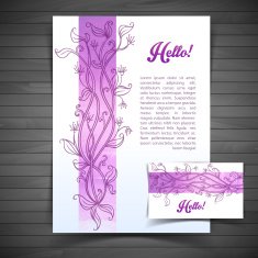 Template card with watercolor and floral N2