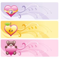 Valentine's banners set N2