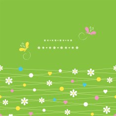 cute hearts flowers dots and butterflies greeting card N4