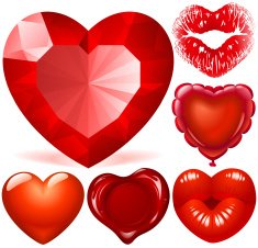 Vector set of Red Hearts N2