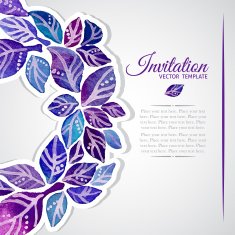 Elegant invitation template with watercolor wreath N2