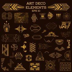 Art Deco Vintage Frames and Design Elements - hand drawn N4