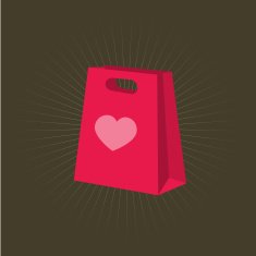 Retro shopping bag with heart