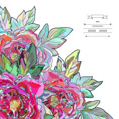 Beautiful peony bouquet design Hand drawn vector illustration N10