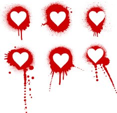 Splattered heart set