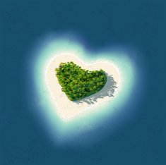 Heart Shaped Tropical Island